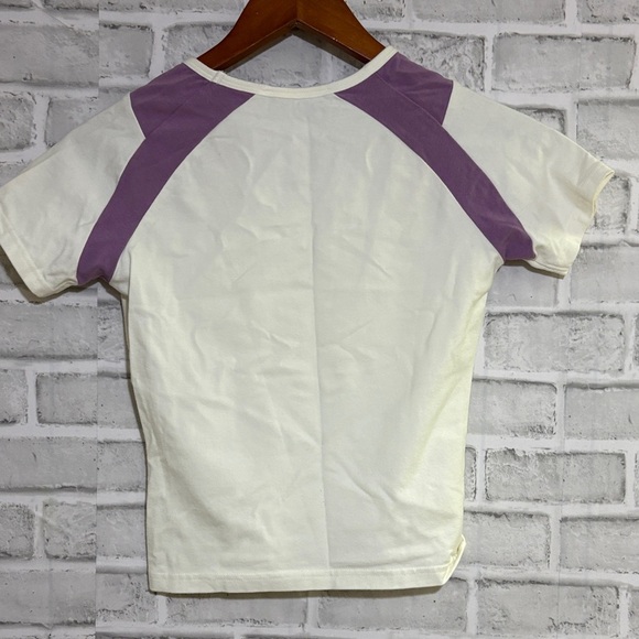 Fila Women's Cream and Purple Short Sleeve Tee, size extra small - Picture 5 of 7